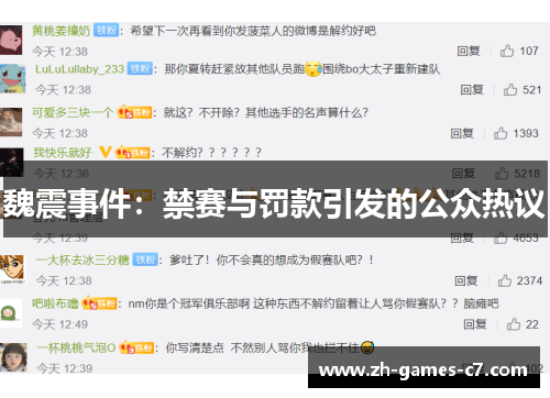 魏震事件：禁赛与罚款引发的公众热议